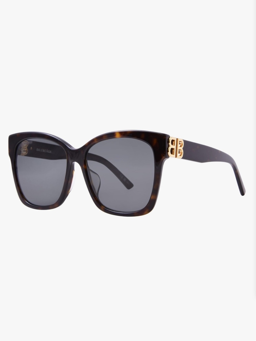 New Balenciaga BB0102SA Square Sunglasses Havana